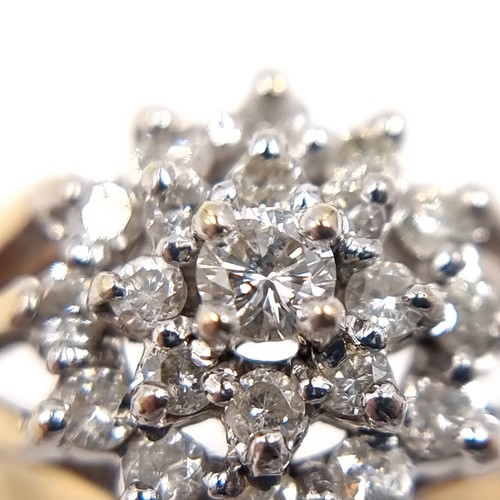 4 - Star Lot: An outstanding Diamond cluster ring. Estimated size of carats - 0.5 carats.  Size - M, Wei... 