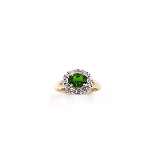 3 - Star Lot: A lovely Emerald and Diamond gemstone ring set in nine carat gold. Size - K, Weight - 2 gr... 