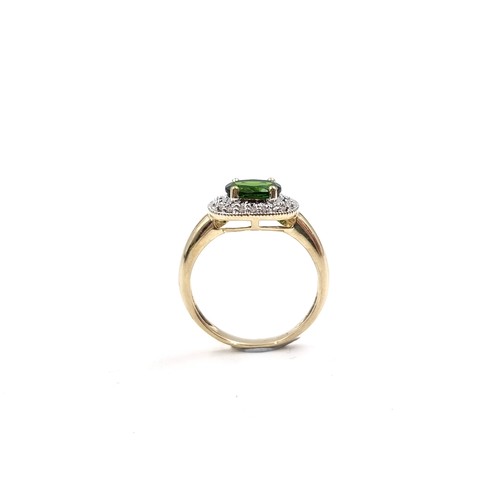 3 - Star Lot: A lovely Emerald and Diamond gemstone ring set in nine carat gold. Size - K, Weight - 2 gr... 