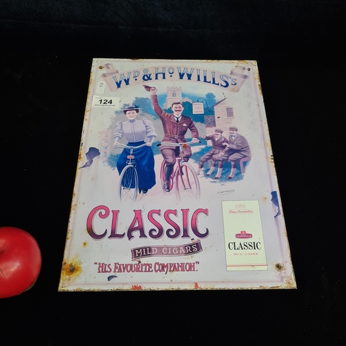 124 - A printed metal sign advertising WD & Howills Classic Mild Cigars.
Please note, the image of the mod... 