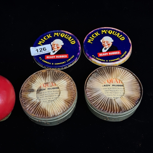 126 - Two new old stock, full boxes of vintage Mick McQaids Ready Rubbed P.J. Carroll & Company Limited To... 
