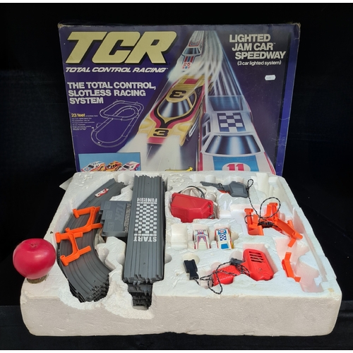 146 - An awesome retro 'TCR (Total control racing) game. In original box, includes 23 ft of Slotless track... 