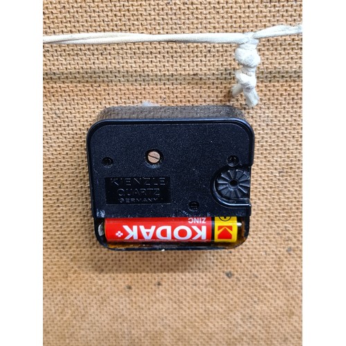 142 - A Ken Broadbent Pocket Watch Collage Clock. Housed in a wooden gilt frame, behind glass. In excellen... 