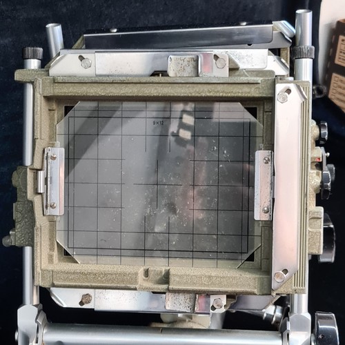 155 - Star Lot : A vintage 'Sinar Norma System C. Koch 4x5 inch' mono rail camera. Includes a ' Maiya-Seik... 