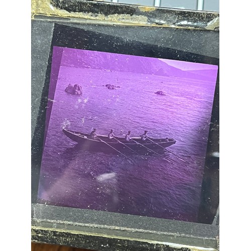 192 - A fabulous very interesting collection of 14 Vintage glass plate magic lantern slides  of rural Irel... 