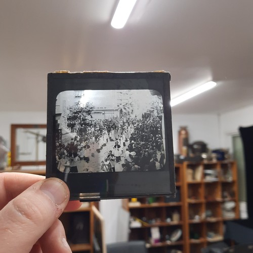 192 - A fabulous very interesting collection of 14 Vintage glass plate magic lantern slides  of rural Irel... 