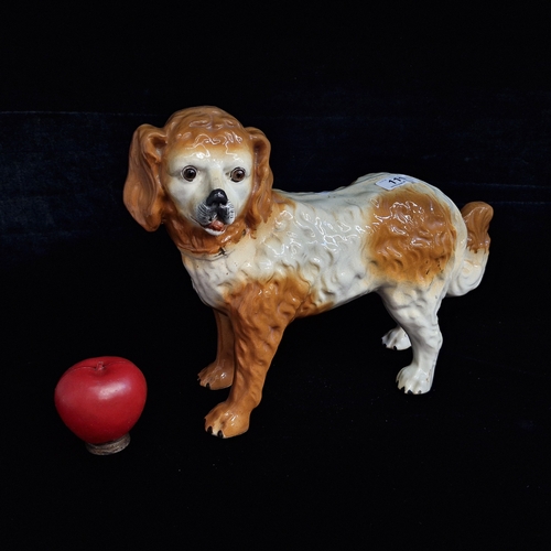 111 - A rare and unusual large mid 19th century antique heavy Staffordshire Dog. In excellent condition wi... 