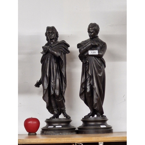 120 - Fabulous pair of large Statues of Lord Byron and Sir Walter Scott. Brilliant size and subject matter... 