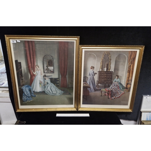 62 - Two quality vintage prints titled 'The Patchwork Quilt' and 'Her First Ball Dress' after 'Leonord Ca... 