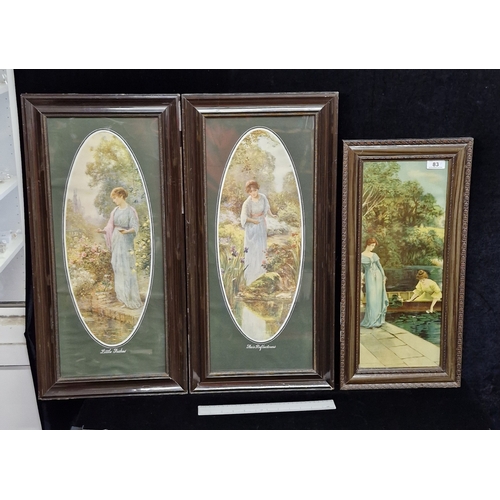 83 - Three charming vintage prints including a pair after paintings by 'Ernest Walbourn' titled 'Fair Ref... 