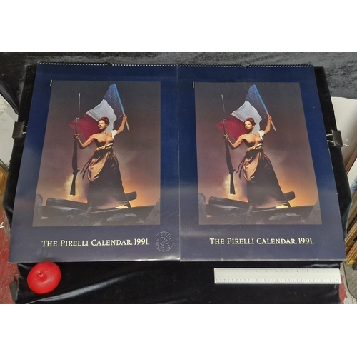 86 - Star Lot: Two rare and sought after vintage 1991 evocative Pirelli calendars. First launched in 1964... 
