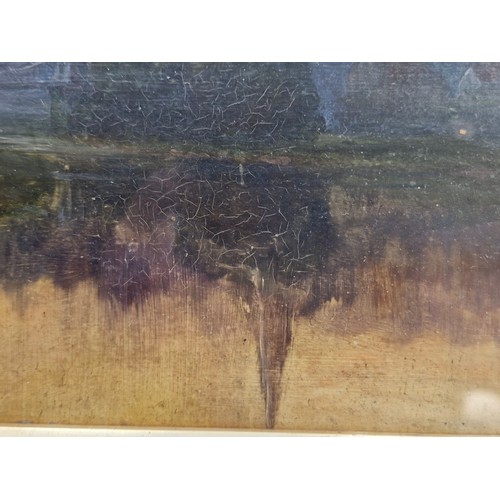 79 - Star Lot: A fabulous 19th century antique oil on board painting. Features a wonderfully depicted tra... 