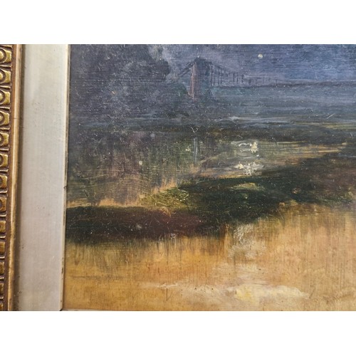 79 - Star Lot: A fabulous 19th century antique oil on board painting. Features a wonderfully depicted tra... 