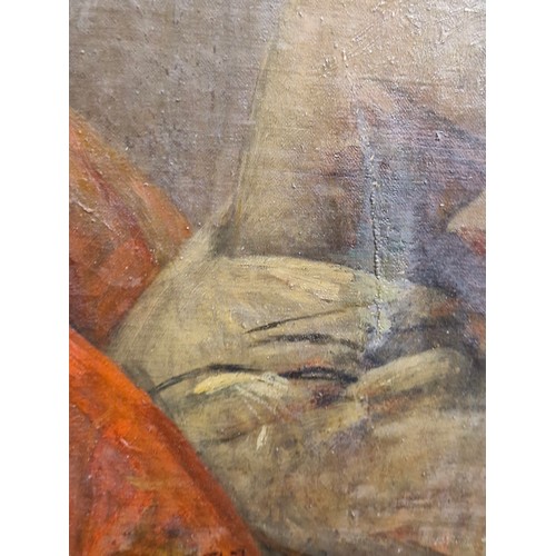 82 - Star Lot: A wonderful original 19th century antique oil on canvas featuring study of a young woman p... 