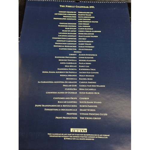 86 - Star Lot: Two rare and sought after vintage 1991 evocative Pirelli calendars. First launched in 1964... 