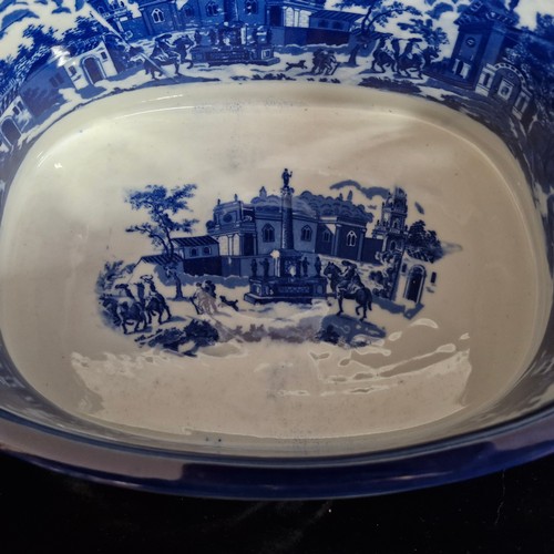 172 - A large ceramic blue and white foot bath marked Victoria Ware to base. In excellent condition with d... 