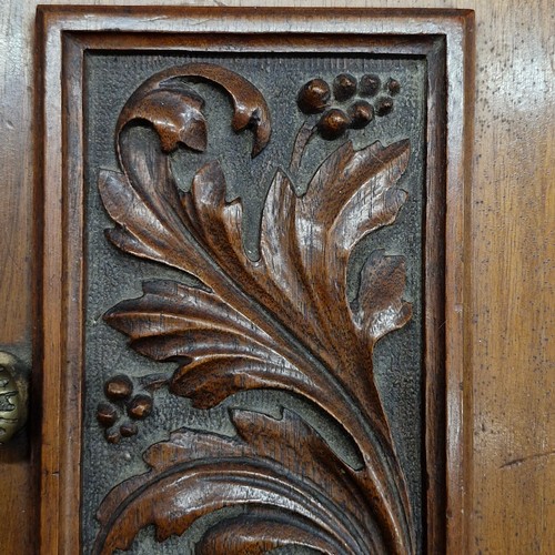 176 - A gorgeous antique Victorian carved oak coal scuttle with beautiful foliate detail to front, turned ... 