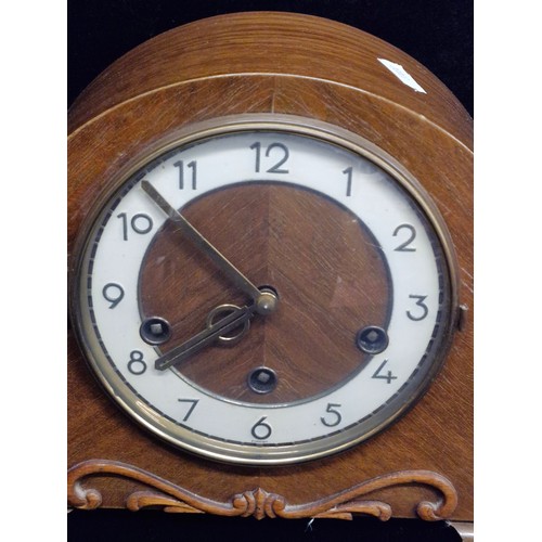 230 - A beautiful HAC dual chime Art Deco glass fronted mantel clock. Please note, the image of the modell... 