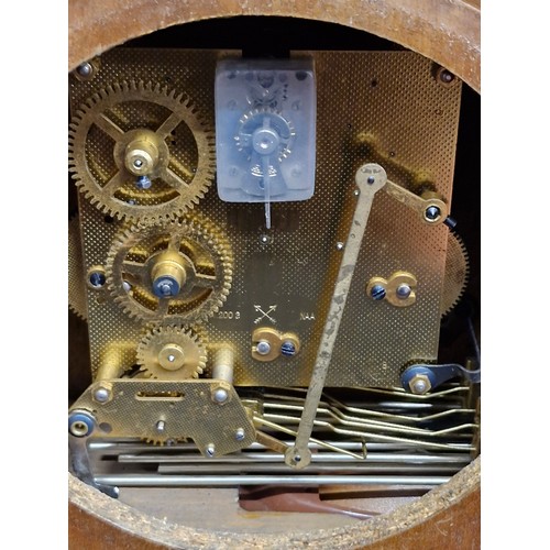 230 - A beautiful HAC dual chime Art Deco glass fronted mantel clock. Please note, the image of the modell... 