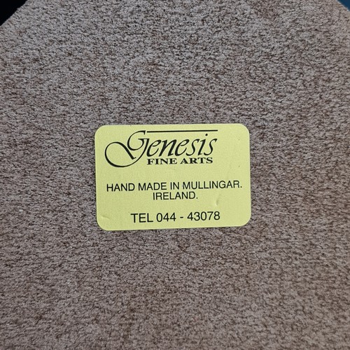 93 - A Genesis Fine Arts Children of Lir Sculpture sat atop a ovular wooden base with a felted protective... 