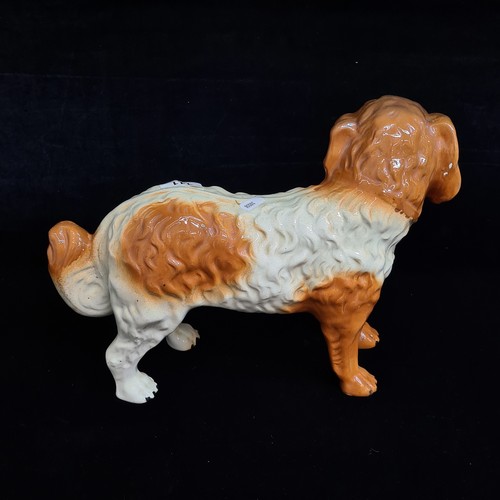 111 - A rare and unusual large mid 19th century antique heavy Staffordshire Dog. In excellent condition wi... 