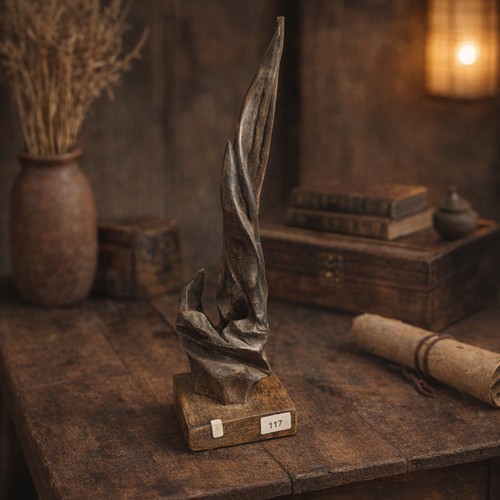 117 - Star Lot : A fabulous prehistoric Irish Bog Oak Statue. There is no better material for interesting ... 