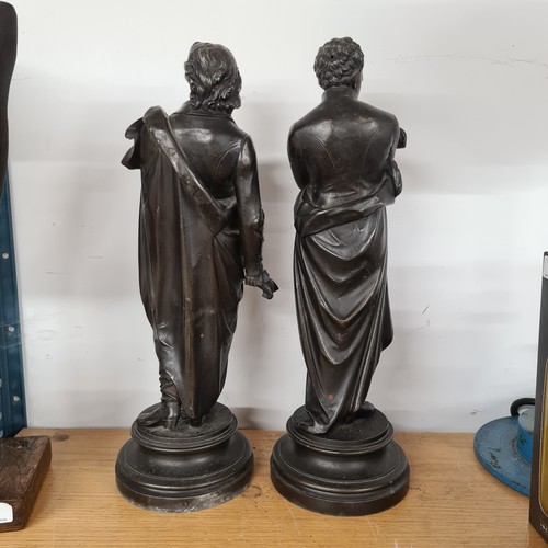 120 - Fabulous pair of large Statues of Lord Byron and Sir Walter Scott. Brilliant size and subject matter... 