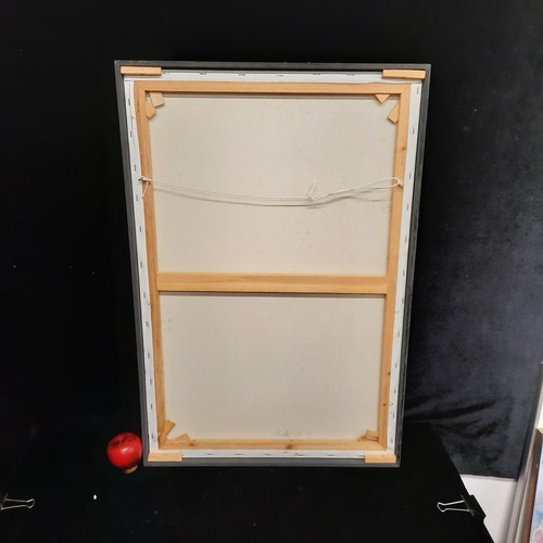 125 - An original figurative acrylic painting on canvas depicting two ballet dancers in a dramatic partner... 