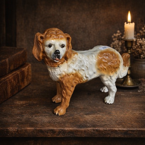 111 - A rare and unusual large mid 19th century antique heavy Staffordshire Dog. In excellent condition wi... 