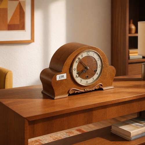 230 - A beautiful HAC dual chime Art Deco glass fronted mantel clock. Please note, the image of the modell... 