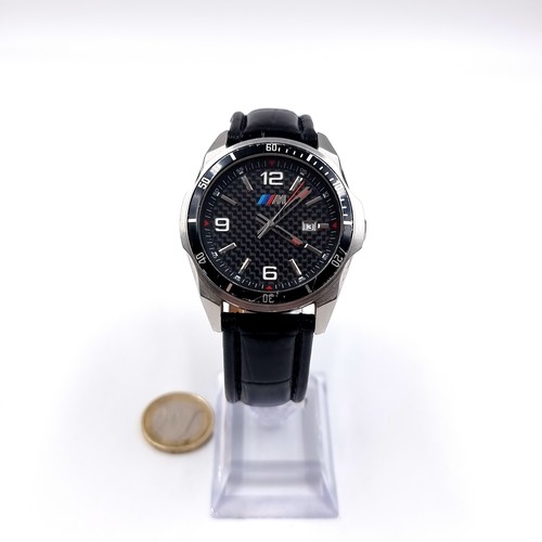 188 - A gents official BMW motorsport wrist watch with leather strap.