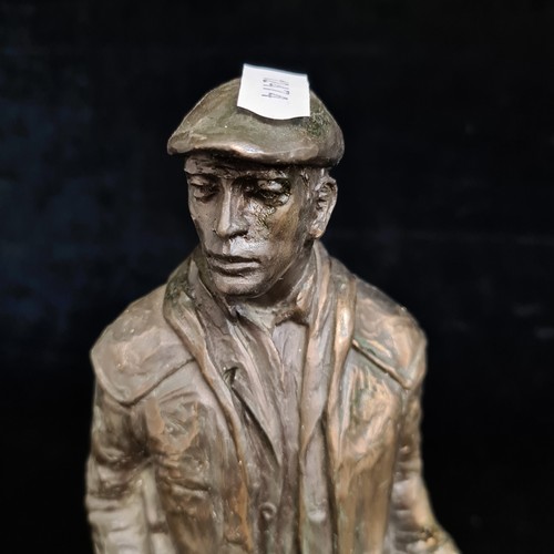 191 - A Genesis Fine Arts Ireland Game Keeper with dogs sculpture. Cold cast resin with bronze finish. Lov... 