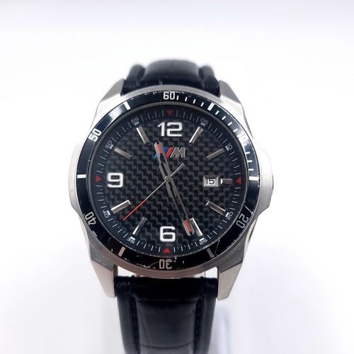 188 - A gents official BMW motorsport wrist watch with leather strap.