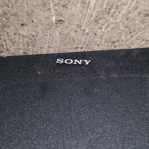 1008 - Pair of vintage Sony SS-E30 loudspeakers, made in England, with black cloth grilles and rectangular ... 