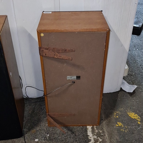 1008 - Pair of vintage Sony SS-E30 loudspeakers, made in England, with black cloth grilles and rectangular ... 