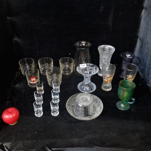 Collection of assorted glassware, comprising mixed tumblers and shot ...