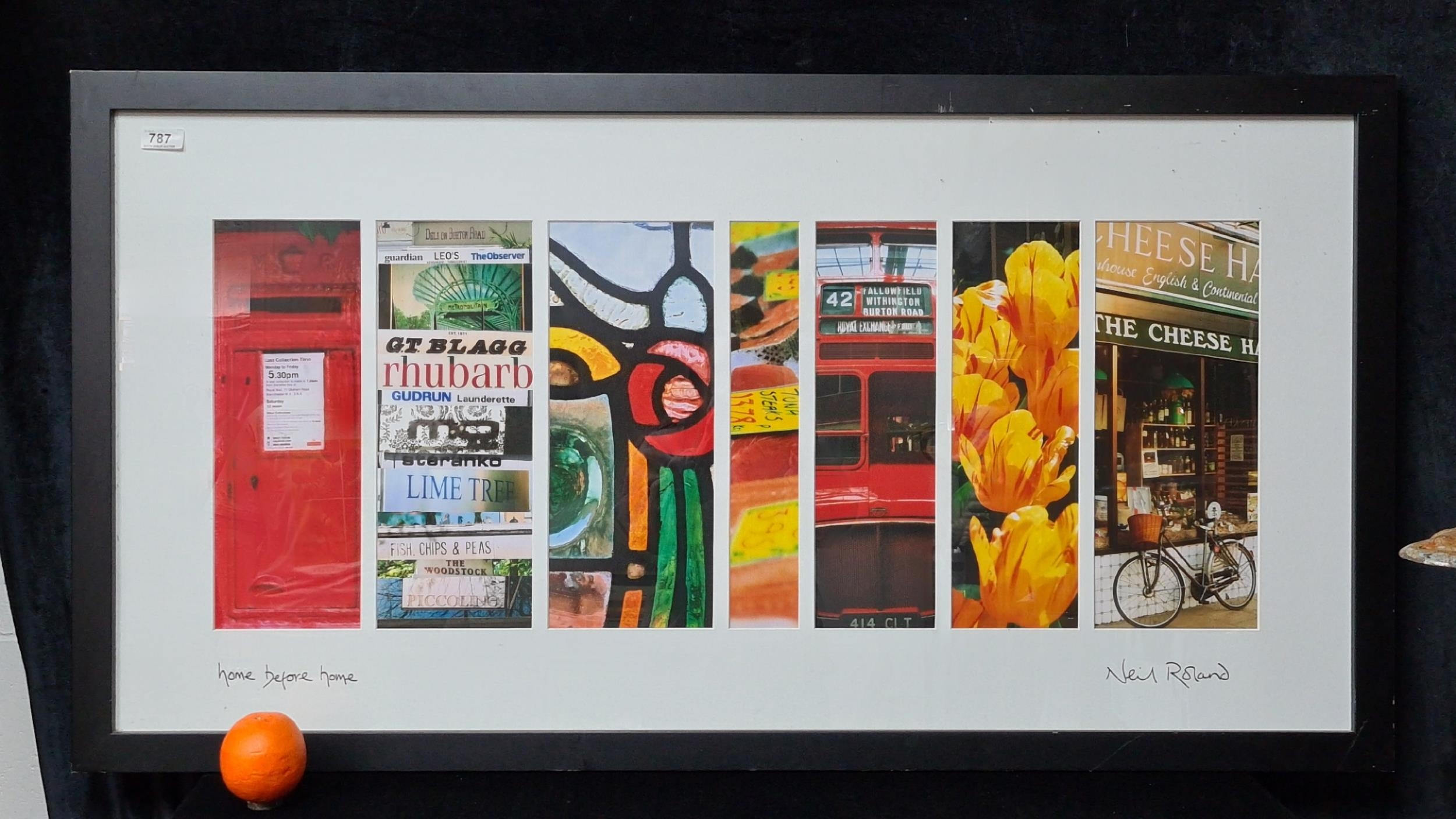 A very large hand signed 'Neil Roland' print titled 'Home before Home ...