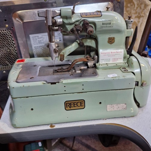 Star Lot : A rare Reece industrial buttonhole sewing machine, in pale ...