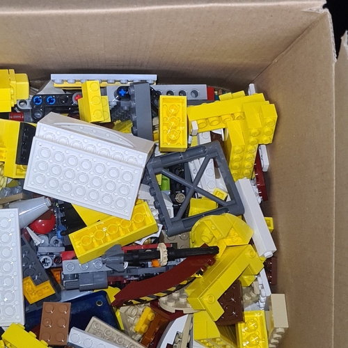 Box containing a mixed collection of LEGO building bricks and elements ...