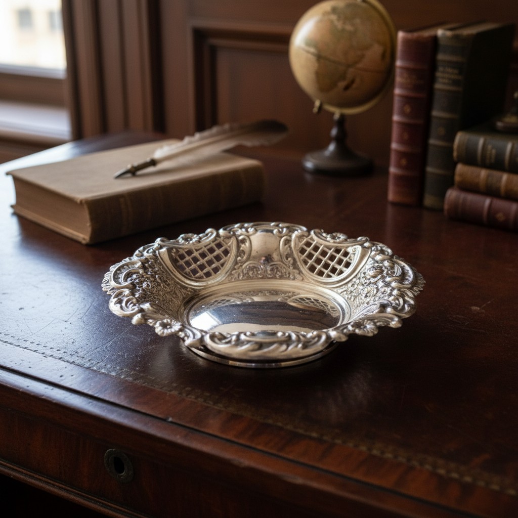 Star Lot : An Irish Silver Repousse dish. Hallmarked Dublin dating to ...