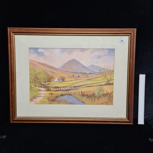 67 - 'TJ Ferguson' A large  'TJ Ferguson' acrylic on paper painting titled 'Mournes Spelga'. Features the... 