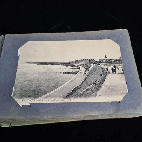 120 - A postcard album containing 100+ UK and Irish postcards. Examples  the 1920's - 40's  with hand writ... 
