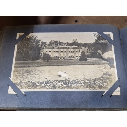 120 - A postcard album containing 100+ UK and Irish postcards. Examples  the 1920's - 40's  with hand writ... 