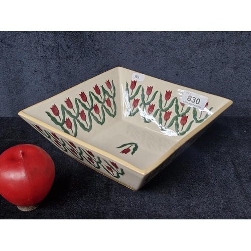 A beautiful Irish made Nicholas Mosse pottery red tulip square