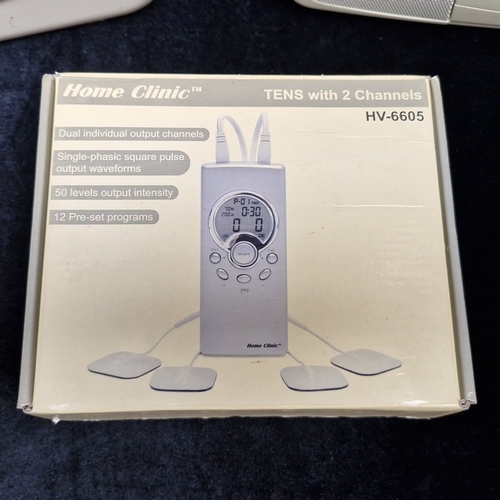 408 - A group of domestic electronics, comprising a GPO Radio portable multi-band set with carry handle, a... 