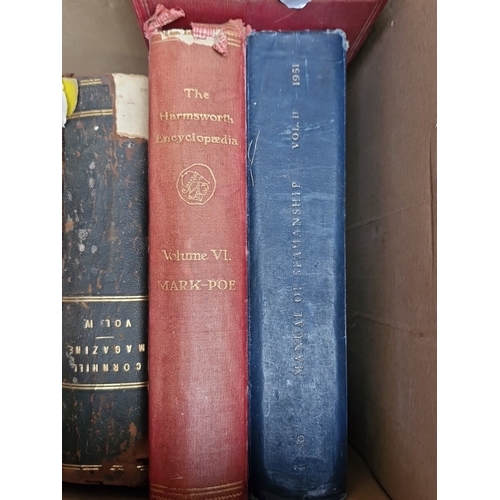 411 - A group of vintage and earlier hardback books, including The Cornhill Magazine (Vol. II–IV), The Har... 