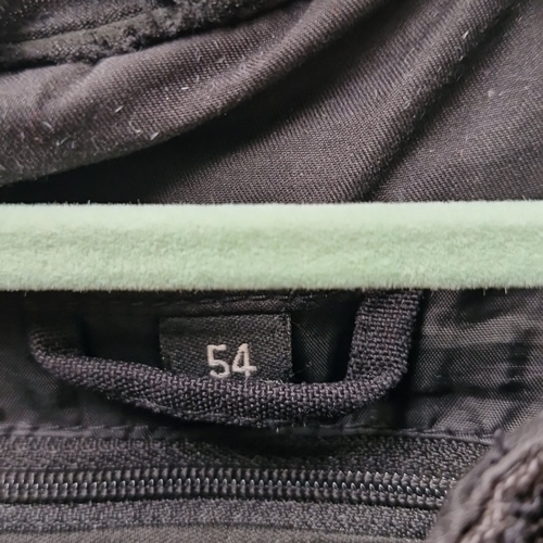 430 - A Halvarssons Malung, Sweden motorcycle jacket in black textile with grey panels and red accents, fe... 