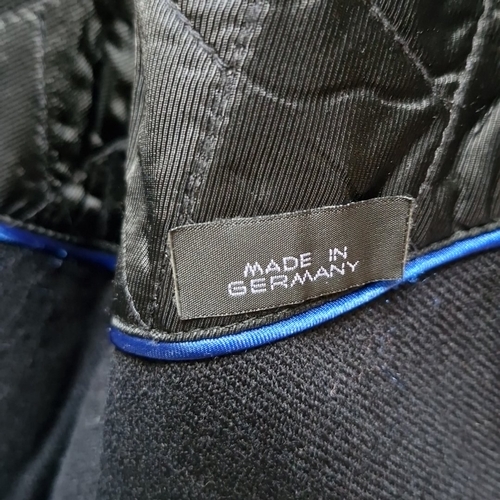 433 - A Bugatti men’s olive green coat, of concealed button front with pointed collar, long sleeves and sl... 