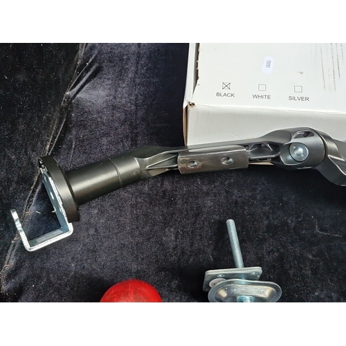 441 - A Dams Triton TGSMARM-K gas-lift single monitor arm, black, with desk clamp and mounting fittings, i... 