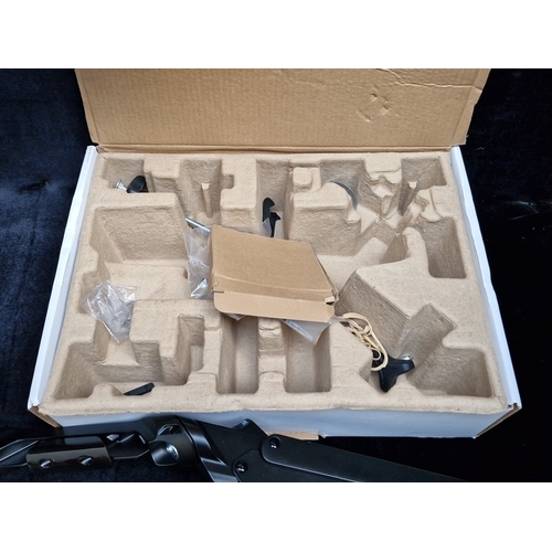 441 - A Dams Triton TGSMARM-K gas-lift single monitor arm, black, with desk clamp and mounting fittings, i... 